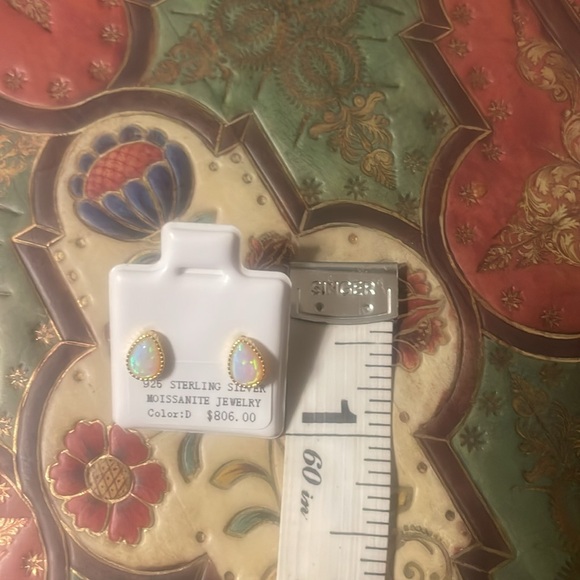 $14 start - 14k  Gold Sterling Silver Fire Pink Opal Tear Drop Earrings - Picture 5 of 5